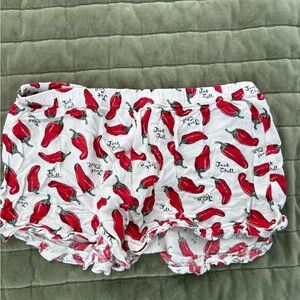 Forever 21 White and Red chile pepper shorts